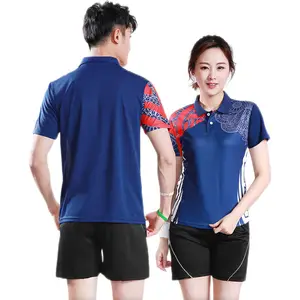 Badminton Pak Tennis Wear Mannen Vrouwen Korte Mouwen Sport Snel Droog Shorts Tafeltennis Uniform Match Training Team Jersey Custom