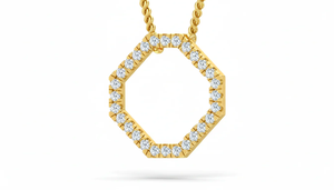 Collier moderne chic à design octogonal ouvert avec chaîne, bijoux fins minimalistes pour femmes, design géométrique ouvert, idéal pour un usage décontracté - Product Image 3