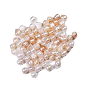 7-9mm cultured orange natural Pearl High quality loose freshwater irregular pearl for home decoration