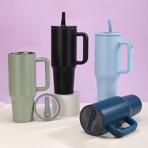 Vaso Térmico de Acero Inoxidable de 40 oz, Premium, con Asa y Pajita, para Bebidas Frías y Calientes, Uso en Exteriores - Product Image 2