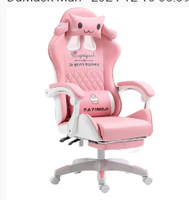 Chaise de Gaming 2026 en Cuir, Design Cartoon Mignon, avec Fonction Inclinable, Repose-Pieds et Verrouillage, Conception Compétitive pour Joueurs