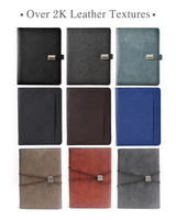 Porte-documents A4 en cuir noir avec fermeture éclair pour hommes et femmes
