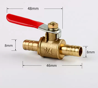TKFM M8 Mamelon Pagode 40G Vanne à boisseau sphérique en laiton Dn8 46mm Longueur Alimentation manuelle Certifiée CE OEM Personnalisable pour les médias aquatiques