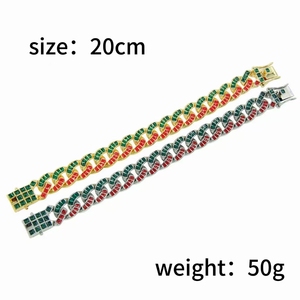 Pulsera de Cadena de Aleación con Diseño Geométrico Innovador y Doble Color de Diamantes de Imitación, Estilo Hiphop para Hombre, Joyería de Moda, Venta Caliente 2026 - Product Image 4