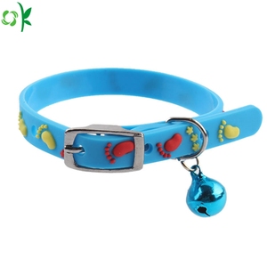 OKSILICONE <span class=keywords><strong>Collar</strong></span> de Cuero de Silicona Divertido para Mascotas con Campana Collares de Gato Ajustables Correas de Seguridad <span class=keywords><strong>Collar</strong></span> para Mascotas Perros Gatos Silicona - Product Image 1