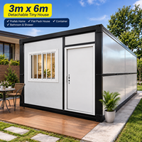 Maison préfabriquée démontable de 3m x 6m, maisonnette compacte, maison en kit, conteneur avec salle de bain et douche