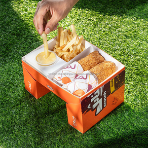 Custom Fast Food Fries Mini Slider Burger Compartment Box with Convertible Lid Integrated Pedestal Tabletop Grazing Platter - Product Image 3