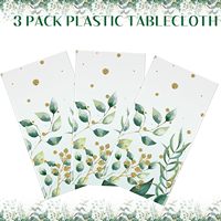Nappe rectangulaire jetable en plastique vert sauge à motif de feuilles 54"x108" pour décorations de fête de baby shower