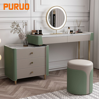 PURUO – chaise de chambre à coucher en velours, Design moderne, tabouret de maquillage rond nordique, vente en gros