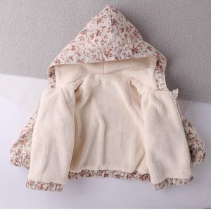 <span class=keywords><strong>Veste</strong></span> matelassée en coton mi-longue pour filles, style coréen, à capuche, épaisse, avec doublure polaire et fermeture éclair pour bébé, collection automne-hiver - Product Image 3