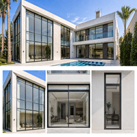 Projet de fenêtres panoramiques en aluminium pour villa de luxe EOKO Russie avec cadres fins de 60 mm, isolation thermique et design en verre panoramique