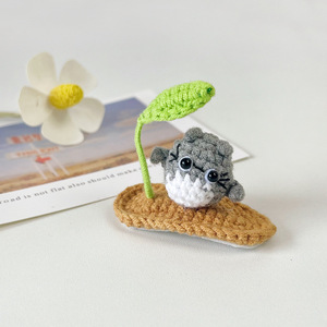 Barrettes à cheveux écologiques en laine pour enfants, motif <span class=keywords><strong>Totoro</strong></span>, abri de pluie de dessin animé, amusantes barrettes BB, artisanat, accessoires pour petites filles - Product Image 3