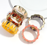 Bracelet Perlé en Résine Élastique Style Luxe 2025, Accessoires Géométriques Colorés, Bracelets Tendance pour Femmes et Filles