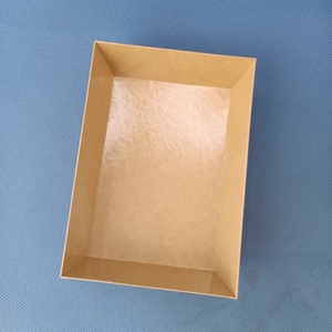 Custom Sushi Container Packaging <b>Biodegradable</b> Disposable Takeout Sushi Tray Rectangular Kraft <b>Paper</b> Sushi Plates with Cover - Product Image 1