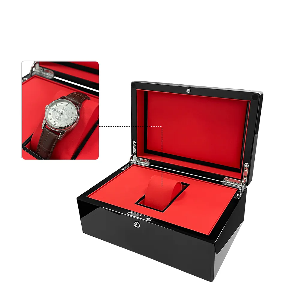 Version supérieure boîte de montre de luxe en MDF logo personnalisé emballage boîte à bijoux boîte de rangement de luxe