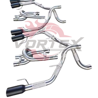 Kit d'échappement Catback Vortex SS304 à longueurs égales avec embouts noirs pour Ford F150 Raptor 3.5L EcoBoost 2017-2024 – Kit de modification à fixation directe