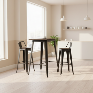 Tabouret de bar <span class=keywords><strong>Mogu</strong></span> Se Slagati de qualité commerciale en métal pour intérieur et extérieur, coloré, industriel, pour restaurant, salle à manger, revêtement en poudre - Product Image 5