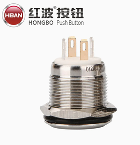 HBAN Mikro Seyahat Anahtarı 19/22mm Paslanmaz Çelik IP65 Su Geçirmez Anlık Basmalı Buton <span class=keywords><strong>12V</strong></span> 1NO LED Halka Işıklı Kontrol İçin - Product Image 2