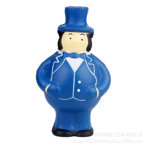Pu Foam Blue Doll With Hat High <b>Rebound</b> Stress Relief Toy Unisex 8 To 13 Years Fidget Toy - Product Image 2