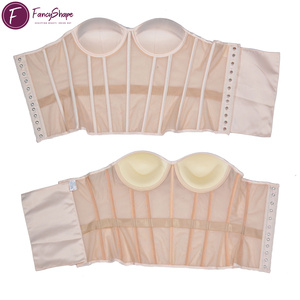 Corsetto da donna FancyShape traspirante con stecche, top corto vintage con spalline sottili e schiena scoperta, reggiseno da sposa per feste e matrimoni - Product Image 6