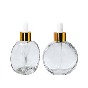 Unique Flat Oil Containers 50ml 60ml Clear Rectangle Empty Glass Essential Oil Skin Care Serum Inner Plug <b>Dropper</b> <b>Bottles</b> Screen - Product Image 4