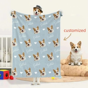 <span class=keywords><strong>Manta</strong></span> Personalizada con Foto de Perro, <span class=keywords><strong>Manta</strong></span> de Franela con Estampado de Cara de Mascota, para Amantes de los Perros, Regalo de Cumpleaños o Día del Padre - Product Image 1