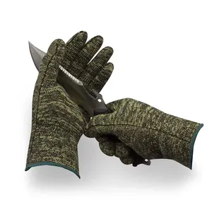 Metal Steel Industry Aramid Knit Heat Resistant Gloves Leather Palm Sewing