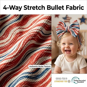 Tissu Bullet à imprimé numérique Jour de l'Indépendance 4 juillet en polyester et élasthanne tricoté Liverpool, vendu <span class=keywords><strong>au</strong></span> mètre pour nœuds - Product Image 1