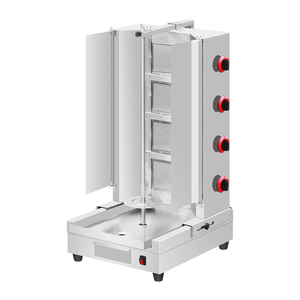 Grill de cuisine professionnel à gaz en acier inoxydable à double tête pour shawarma, 4 brûleurs, avec plaque de cuisson pour kebab de <span class=keywords><strong>bœuf</strong></span> - Product Image 2