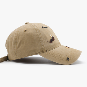 Gorra de Béisbol Unisex de Primavera/Otoño, Lavada, con Bordado de Animales Adorables, para Viajes al Aire Libre, Vacaciones y Protección Solar - Product Image 3