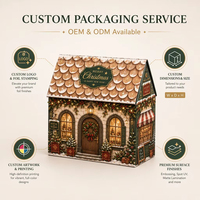 Boîte cadeau pliable magnétique personnalisée en forme de maison pour la veille de Noël, avec couvercle rabattable, pour chocolats et friandises
