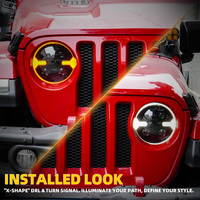 Phare LED à 4 lentilles Matrix 9 pouces Cross Halo, clignotant séquentiel ambre pour Jeep Wrangler JL, accessoires tout-terrain