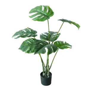 Оптовая продажа, пластмассовое растение Monstera, искусственное растение, дерево с цветочными горшками для гостиной, домашний декор
