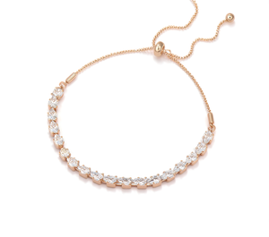 Bracciale Tennis in Cristallo Oro Rosa con Incastonatura a Canale, Classico per l'Uso Quotidiano Femminile - Product Image 1