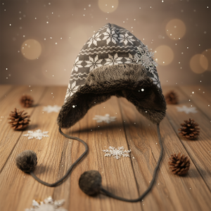 Nouveau <span class=keywords><strong>bonnet</strong></span> d'hiver design pour enfants, chaud, avec cache-oreilles, doublure <span class=keywords><strong>polaire</strong></span> jacquard, pompon, tricoté, pour sports de plein air, casquette - Product Image 1