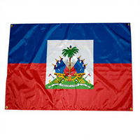 Drapeau de cape personnalisé 3x5 pieds aux couleurs vives pour les événements de football, la fête nationale, les jeux sportifs, drapeau haïtien
