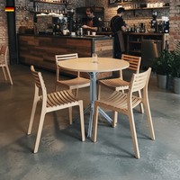 Ensemble de table en contreplaqué marin avec pieds en aluminium OEM ODM, ensemble de chaises de café commercial, chaise de salle à manger, table de bistrot