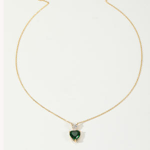 Kalung liontin mode lucu merah muda putih dan zirkon hijau hadiah Hari Valentine untuk pacar romantis cinta hati pesona perhiasan - Product Image 3