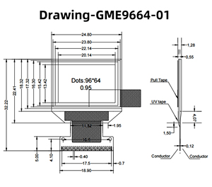 0,95 Inci GME9664-01 Putih 	 SH1106 	 96*64  8-bit8080,8-bit6800  4/<span class=keywords><strong>3</strong></span>-wire SPl   26-pin Sumber Solder Pabrik - Product Image 4