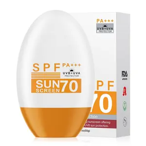 OEM tabir surya pemutih alami dengan ketahanan UV SPF 50 + pemutih 50g tabir surya