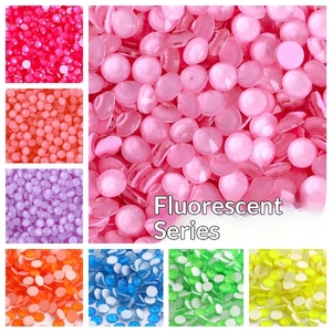 Strass ronds en verre à dos plat de la série fluorescente en gros pour la fabrication de bijoux DIY - Product Image 2