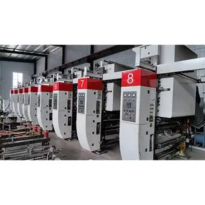 High Speed 8 Colors Offset Rotogravure Printing Machine 7 Motor Control Printing Unit For Food Package, Plastic Film