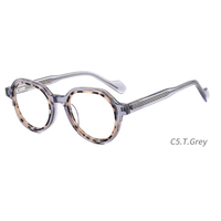 Montura de Gafas Clásicas Redondas de Acetato Grueso 2025 con Doble Aro de Goma para Hombre, Gafas de Diseño de Lujo para Miopía, Montura Óptica