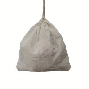 Sacs de conservation alimentaire en coton naturel non blanchi avec fermeture à cordon en acier, réutilisables, motif rayé, poids tare - Product Image 1