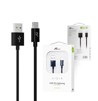 Enjoy-Schwarzes Datenkabel USB 2.0 bis IP 2.4A Länge 1m YCB-01-IPB Schnell lade datenkabel Hochgeschwindigkeits-Daten übertragung