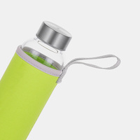 Bouteille d'eau sport en verre transparent personnalisée de 500 ml, infusée de cristaux naturels, design pierres précieuses, sans BPA, anti-fuite, isolation thermique