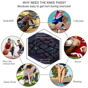 2 protections de genou de sport unisexe à compression pour la gym, l'entraînement, le cyclisme, la course à pied – Équipement de soutien et de protection - Product Image 3