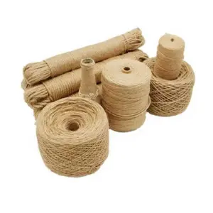 100% Natural DIY Household Jute Sisal Twine Durable Twisted Woven Rope Roll 1mm 4mm Thickness Raw Fiber Paper Polyester