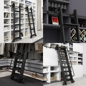 Betoci Bookshelf Sliding Ladder Iron Track <b>Hardware</b> for <b>Wardrobe</b> Loft Bunk Bed Storage Shelf Support System - Product Image 1