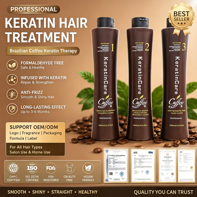 Brazilian Keratin Organic Cream Hair Treatment Hyaluronic Acid Formaldehyde-Free Moisturizing Anti-Frizz Nourishing Hair Repair
